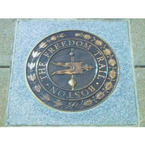 Freedom Trail Medallion in sidewalk