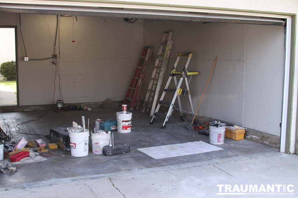 I finally had enough cash to rebuild the inside of my garage to a new studio space to work in.