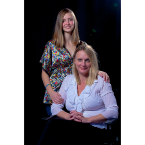 My sister and her daughter Winston.