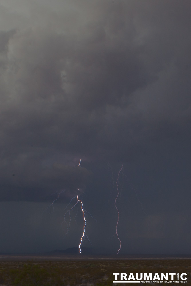 We had just left the Valley Of Fire in Southern Nevada and in the distance we saw a thunderstorm building.  It was time to try and capture some lightning.  I had read about how to do it and using those techniques, I got what I had been after for a long time, great shots of lightning bolts.