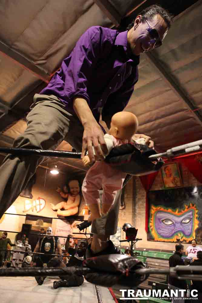 Various photographs of the Freakshow Wrestling California event on 01/14/2012.  This was my first time shooting the event.  I was actually brought in to do some custom shots of the wrestlers for web site animations.