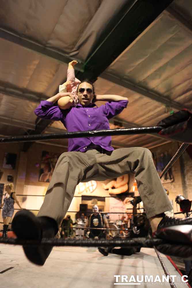 Various photographs of the Freakshow Wrestling California event on 01/14/2012.  This was my first time shooting the event.  I was actually brought in to do some custom shots of the wrestlers for web site animations.