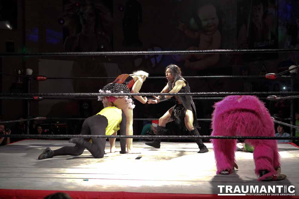 Various photographs of the Freakshow Wrestling California event on 01/14/2012.  This was my first time shooting the event.  I was actually brought in to do some custom shots of the wrestlers for web site animations.