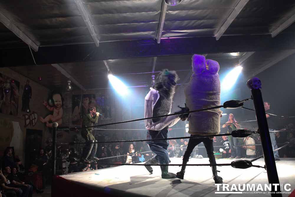 Various photographs of the Freakshow Wrestling California event on 01/14/2012.  This was my first time shooting the event.  I was actually brought in to do some custom shots of the wrestlers for web site animations.