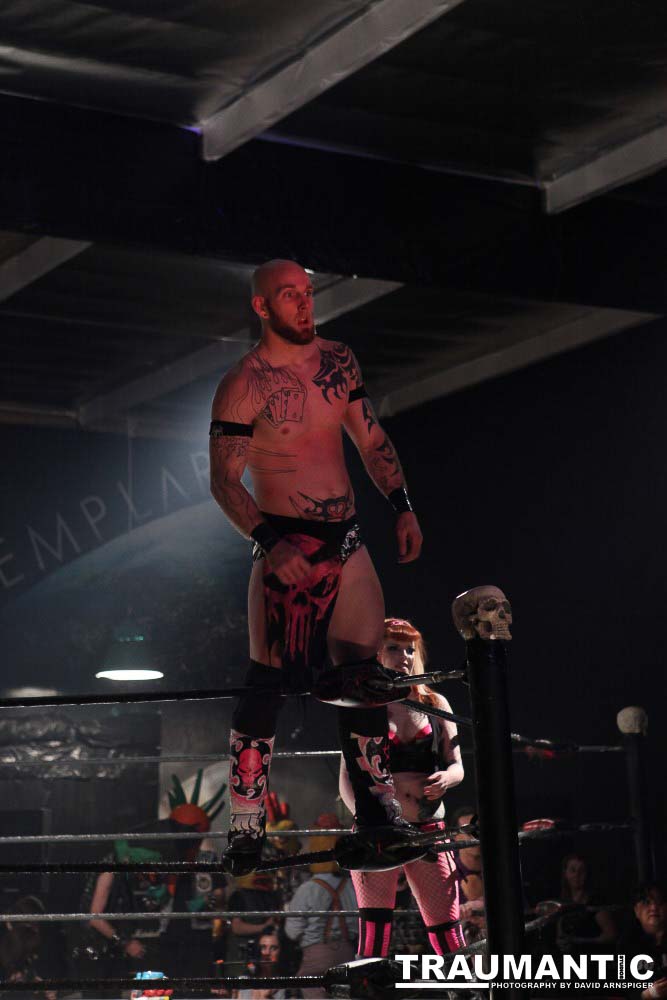 Various photographs of the Freakshow Wrestling California event on 01/14/2012.  This was my first time shooting the event.  I was actually brought in to do some custom shots of the wrestlers for web site animations.