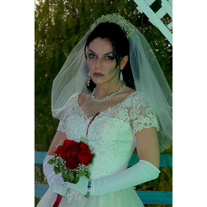 Jenna had a concept for a dead bride she wanted to do.  She handled the wardrobe and makeup, and we decided on this cool gazebo location in Canyon Country.  The final shots came out really good.