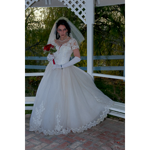 Jenna had a concept for a dead bride she wanted to do.  She handled the wardrobe and makeup, and we decided on this cool gazebo location in Canyon Country.  The final shots came out really good.