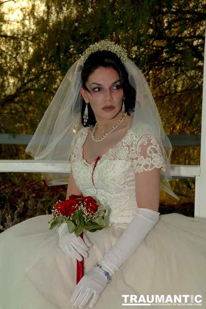 Jenna had a concept for a dead bride she wanted to do.  She handled the wardrobe and makeup, and we decided on this cool gazebo location in Canyon Country.  The final shots came out really good.