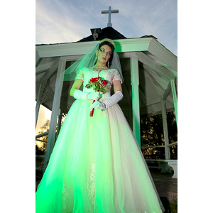 Jenna had a concept for a dead bride she wanted to do.  She handled the wardrobe and makeup, and we decided on this cool gazebo location in Canyon Country.  The final shots came out really good.