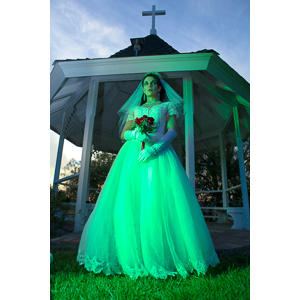 Jenna had a concept for a dead bride she wanted to do.  She handled the wardrobe and makeup, and we decided on this cool gazebo location in Canyon Country.  The final shots came out really good.