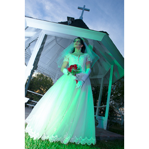 Jenna had a concept for a dead bride she wanted to do.  She handled the wardrobe and makeup, and we decided on this cool gazebo location in Canyon Country.  The final shots came out really good.