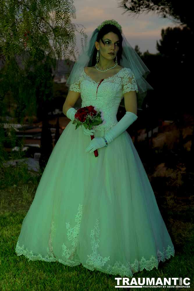 Jenna had a concept for a dead bride she wanted to do.  She handled the wardrobe and makeup, and we decided on this cool gazebo location in Canyon Country.  The final shots came out really good.