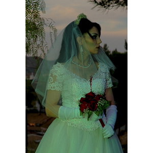 Jenna had a concept for a dead bride she wanted to do.  She handled the wardrobe and makeup, and we decided on this cool gazebo location in Canyon Country.  The final shots came out really good.