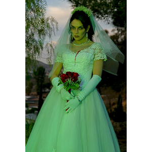 Jenna had a concept for a dead bride she wanted to do.  She handled the wardrobe and makeup, and we decided on this cool gazebo location in Canyon Country.  The final shots came out really good.