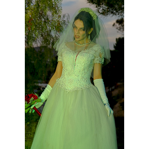 Jenna had a concept for a dead bride she wanted to do.  She handled the wardrobe and makeup, and we decided on this cool gazebo location in Canyon Country.  The final shots came out really good.