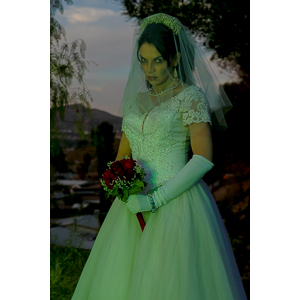 Jenna had a concept for a dead bride she wanted to do.  She handled the wardrobe and makeup, and we decided on this cool gazebo location in Canyon Country.  The final shots came out really good.