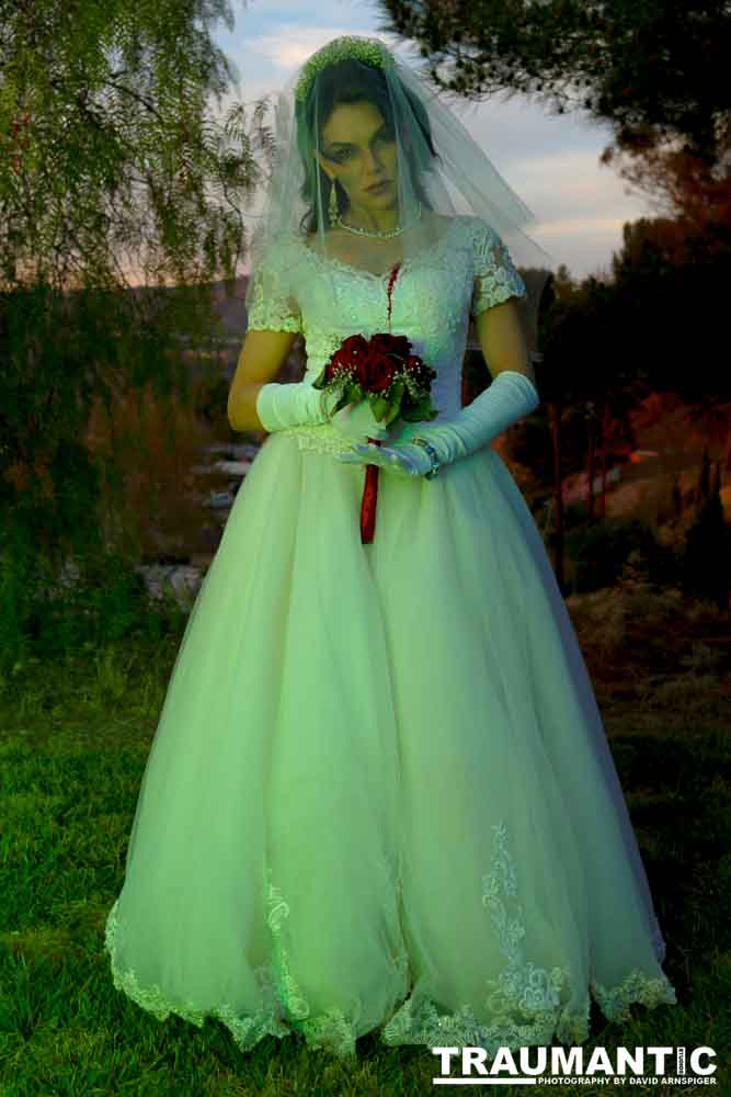 Jenna had a concept for a dead bride she wanted to do.  She handled the wardrobe and makeup, and we decided on this cool gazebo location in Canyon Country.  The final shots came out really good.