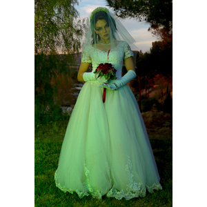 Jenna had a concept for a dead bride she wanted to do.  She handled the wardrobe and makeup, and we decided on this cool gazebo location in Canyon Country.  The final shots came out really good.