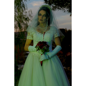 Jenna had a concept for a dead bride she wanted to do.  She handled the wardrobe and makeup, and we decided on this cool gazebo location in Canyon Country.  The final shots came out really good.