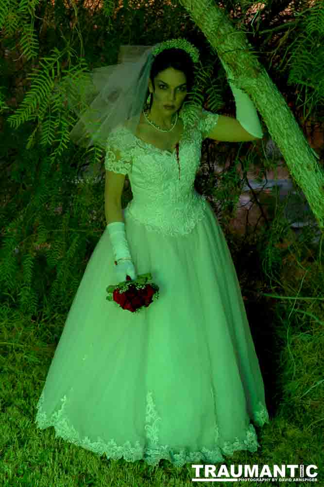 Jenna had a concept for a dead bride she wanted to do.  She handled the wardrobe and makeup, and we decided on this cool gazebo location in Canyon Country.  The final shots came out really good.