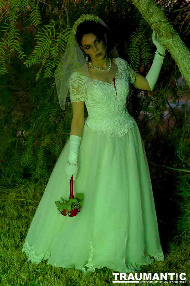 Jenna had a concept for a dead bride she wanted to do.  She handled the wardrobe and makeup, and we decided on this cool gazebo location in Canyon Country.  The final shots came out really good.