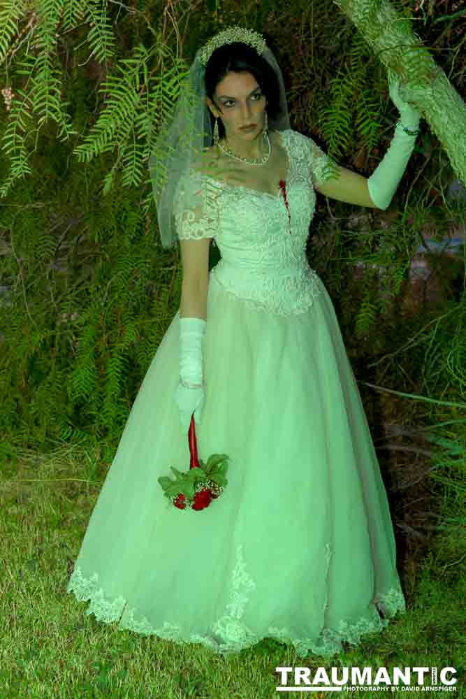 Jenna had a concept for a dead bride she wanted to do.  She handled the wardrobe and makeup, and we decided on this cool gazebo location in Canyon Country.  The final shots came out really good.