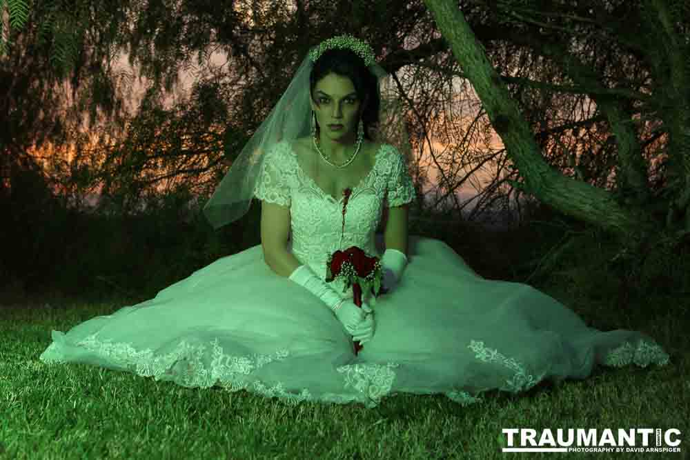 Jenna had a concept for a dead bride she wanted to do.  She handled the wardrobe and makeup, and we decided on this cool gazebo location in Canyon Country.  The final shots came out really good.