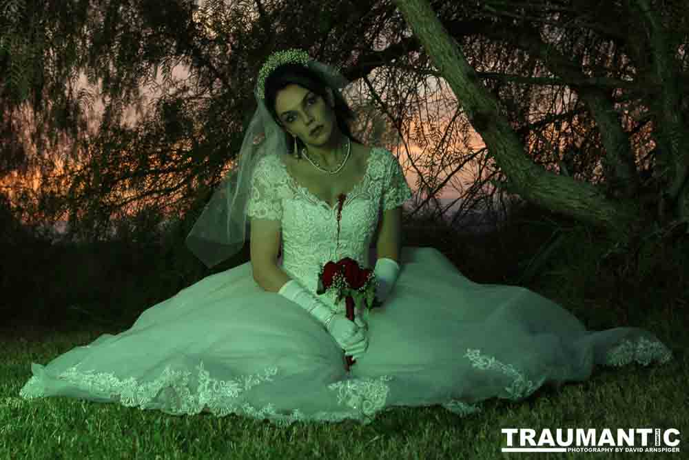 Jenna had a concept for a dead bride she wanted to do.  She handled the wardrobe and makeup, and we decided on this cool gazebo location in Canyon Country.  The final shots came out really good.