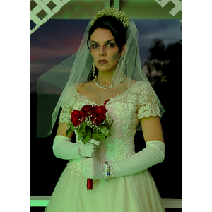 Jenna had a concept for a dead bride she wanted to do.  She handled the wardrobe and makeup, and we decided on this cool gazebo location in Canyon Country.  The final shots came out really good.