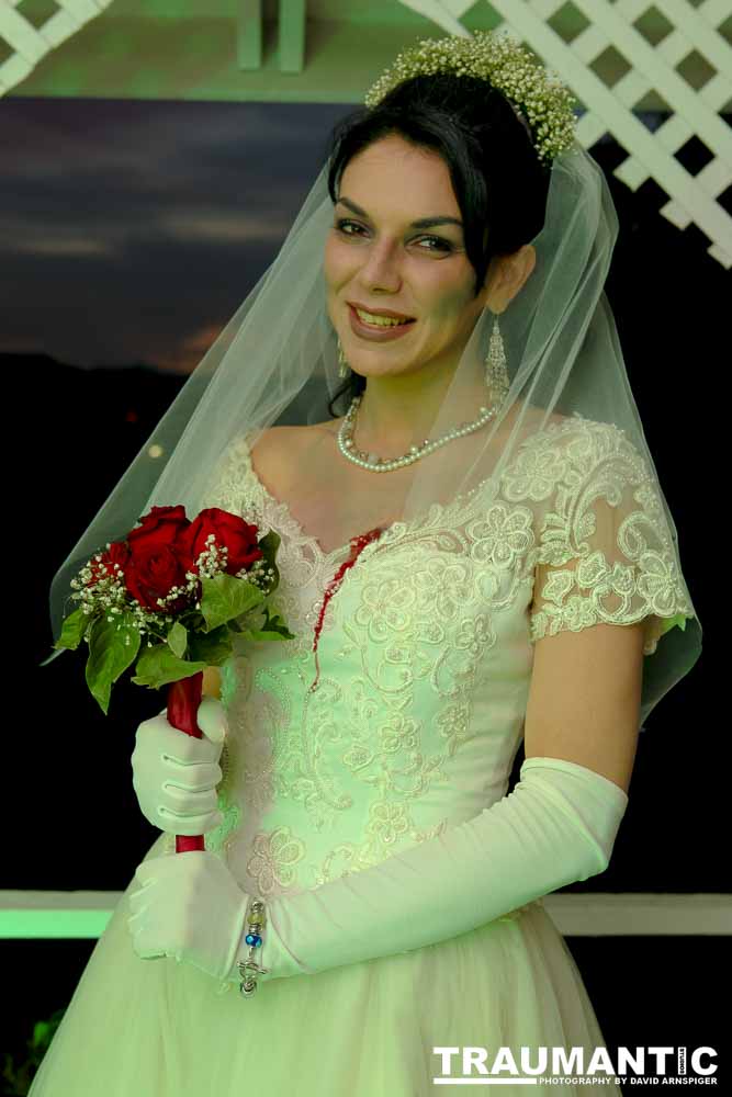 Jenna had a concept for a dead bride she wanted to do.  She handled the wardrobe and makeup, and we decided on this cool gazebo location in Canyon Country.  The final shots came out really good.