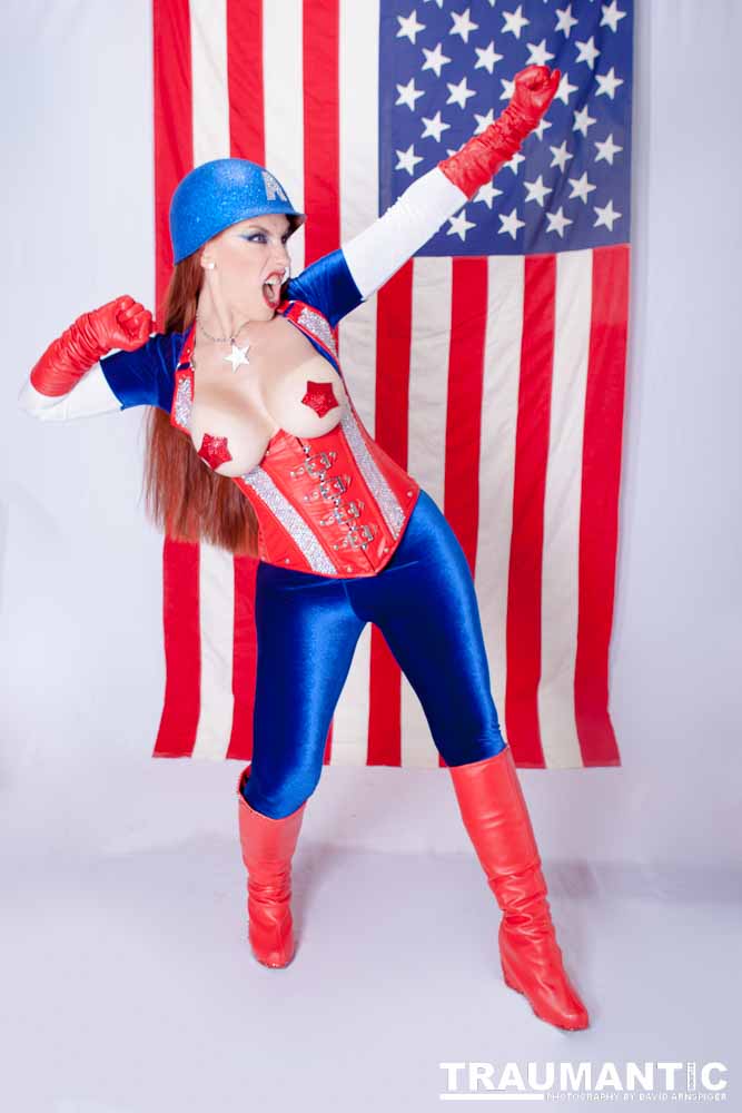 Titania is a lot of fun to work with and this was the peak of my experieinces shooting her.  This was a Halloween costume she wore to the Playboy Mansion.  We had a lot of fun photographing it.