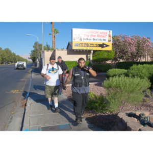 A mutual friend introduced me to this team of people who were going to do a 64 mile walk around Las Vegas, NV.  I was brought on to photograph the event.  Sadly, the walk was cut short at about one third of the objective.  I was still very impressed by the effort these guys put into it.