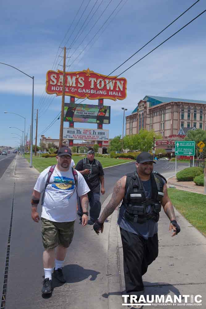 A mutual friend introduced me to this team of people who were going to do a 64 mile walk around Las Vegas, NV.  I was brought on to photograph the event.  Sadly, the walk was cut short at about one third of the objective.  I was still very impressed by the effort these guys put into it.