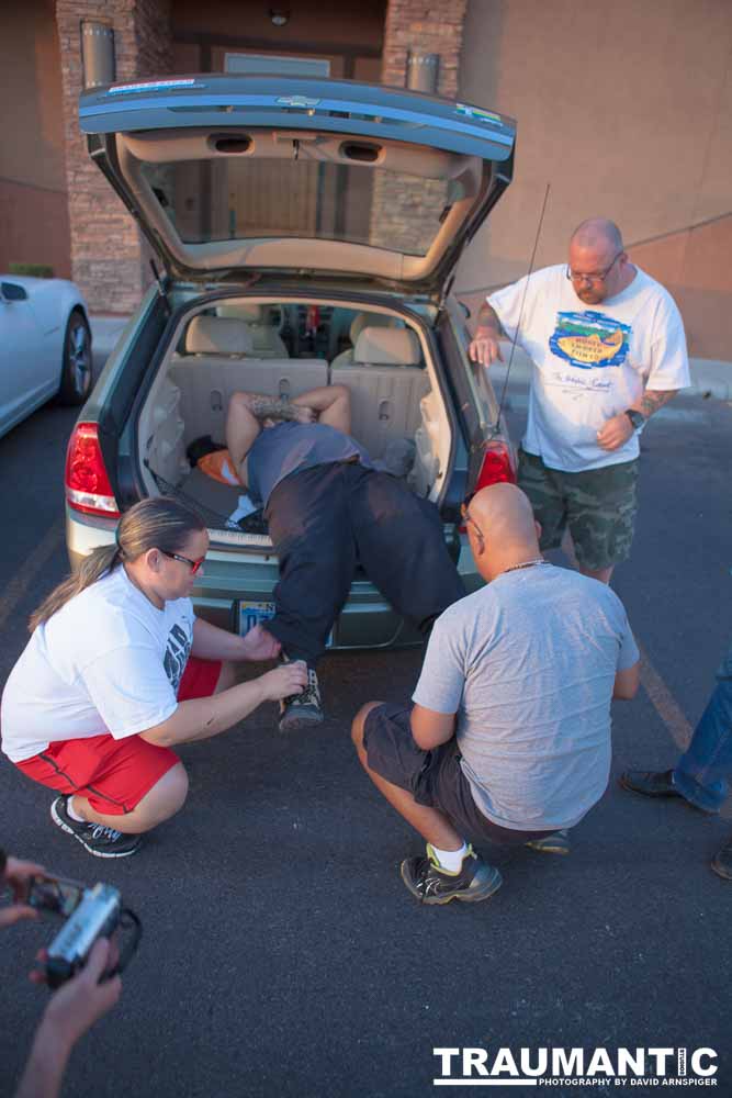 A mutual friend introduced me to this team of people who were going to do a 64 mile walk around Las Vegas, NV.  I was brought on to photograph the event.  Sadly, the walk was cut short at about one third of the objective.  I was still very impressed by the effort these guys put into it.