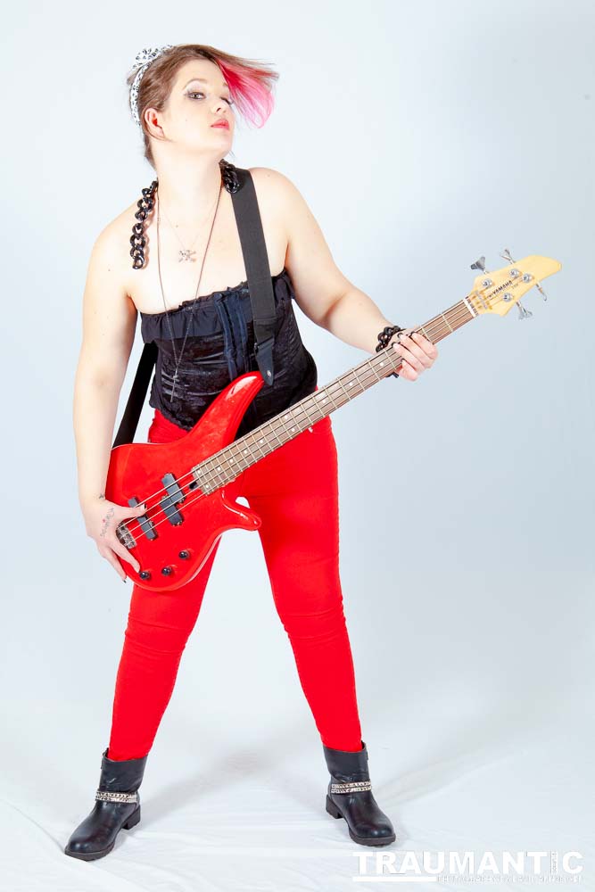 Sarah hosts a weekly heavy metal show and needed some promotional shots.