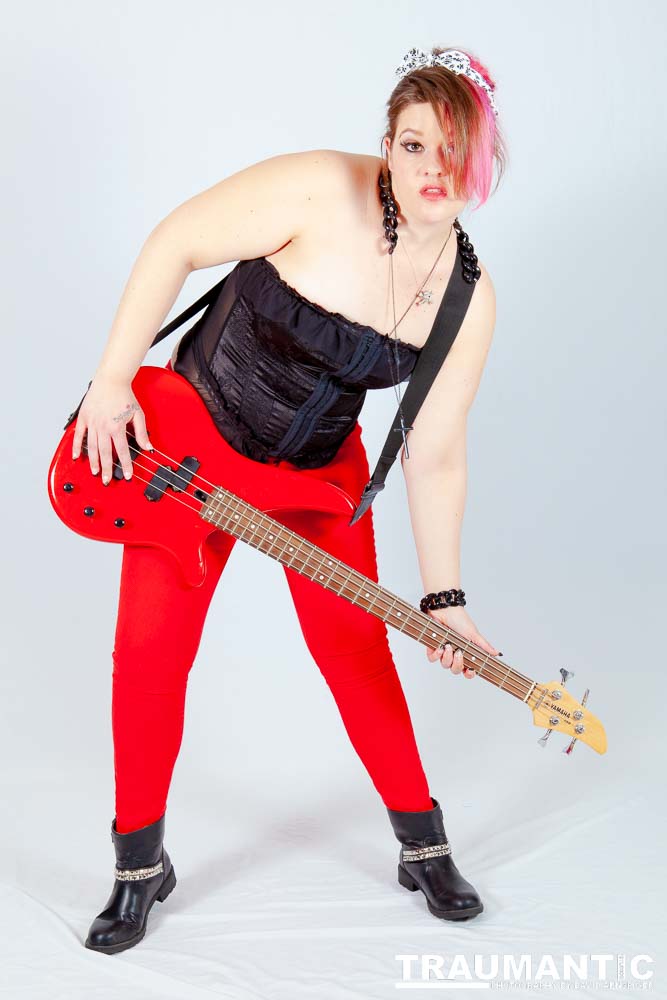 Sarah hosts a weekly heavy metal show and needed some promotional shots.