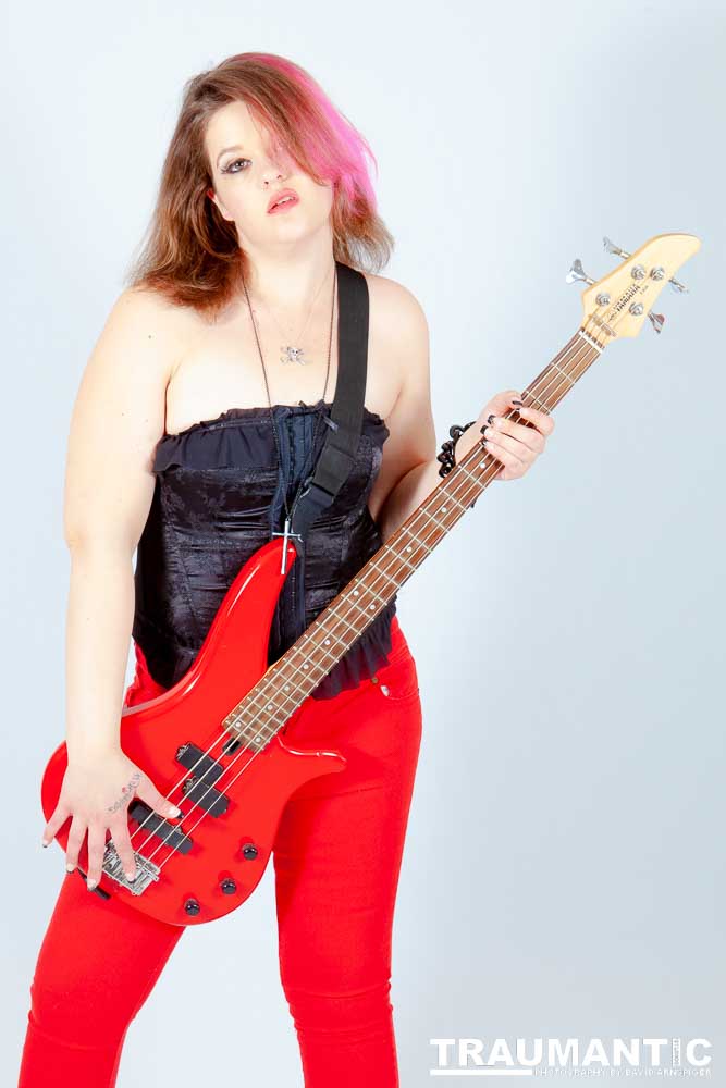 Sarah hosts a weekly heavy metal show and needed some promotional shots.