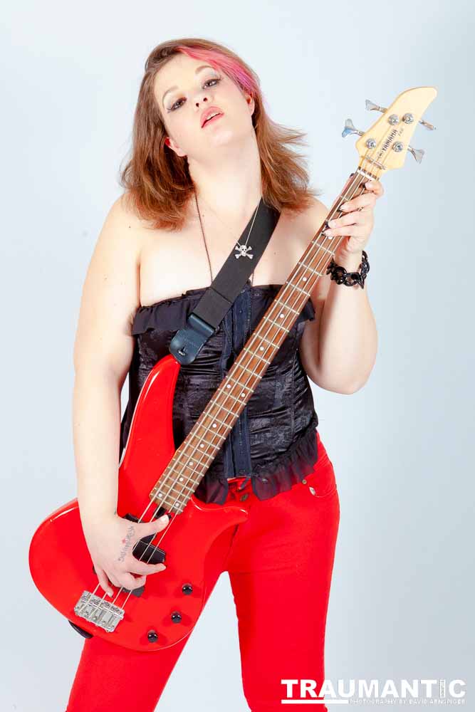 Sarah hosts a weekly heavy metal show and needed some promotional shots.