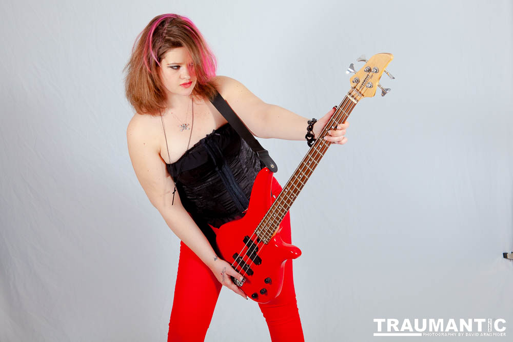 Sarah hosts a weekly heavy metal show and needed some promotional shots.