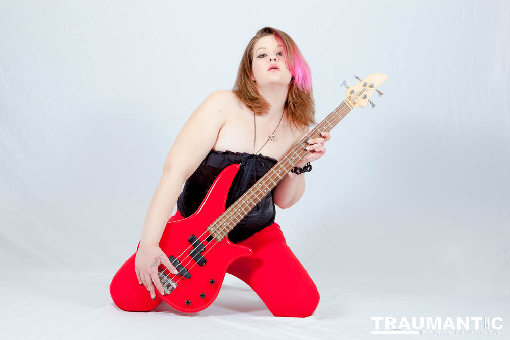 Sarah hosts a weekly heavy metal show and needed some promotional shots.