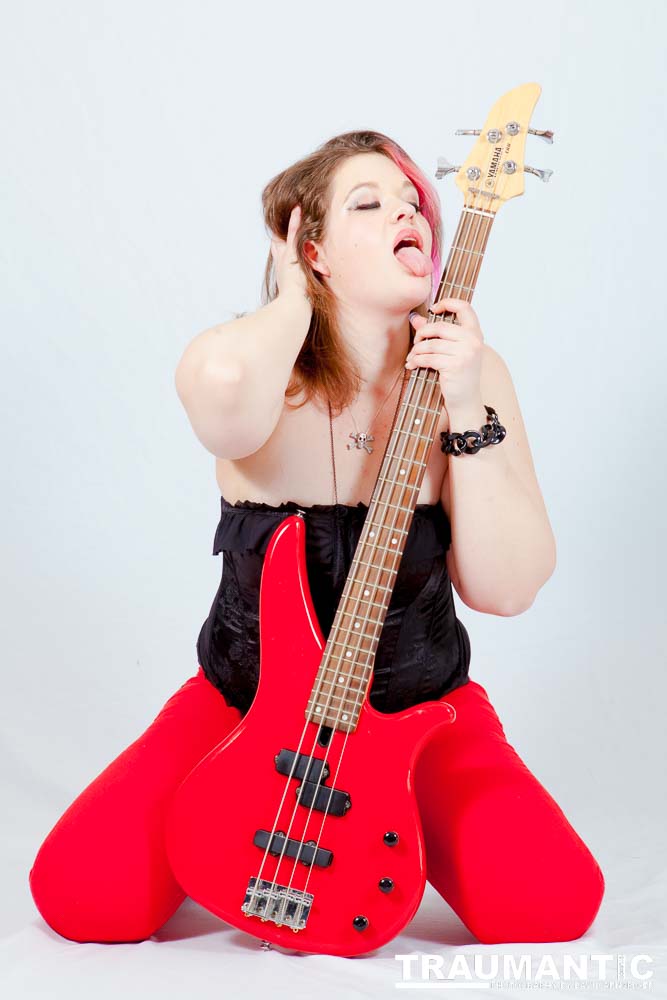 Sarah hosts a weekly heavy metal show and needed some promotional shots.