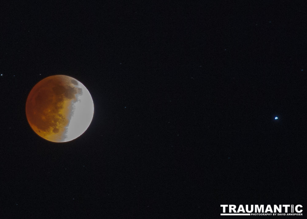 I made an attempt to shoot the Blood Moon eclipse.  I did a good job on the phases of the eclipse leading up to the blood moon, but my shots of the glowing orange sphere were off because my settings were screwy.  I have my ISO pumped up way too high.  I apparently get another crack at one of these in the fall, so I will plan ahead for it.
