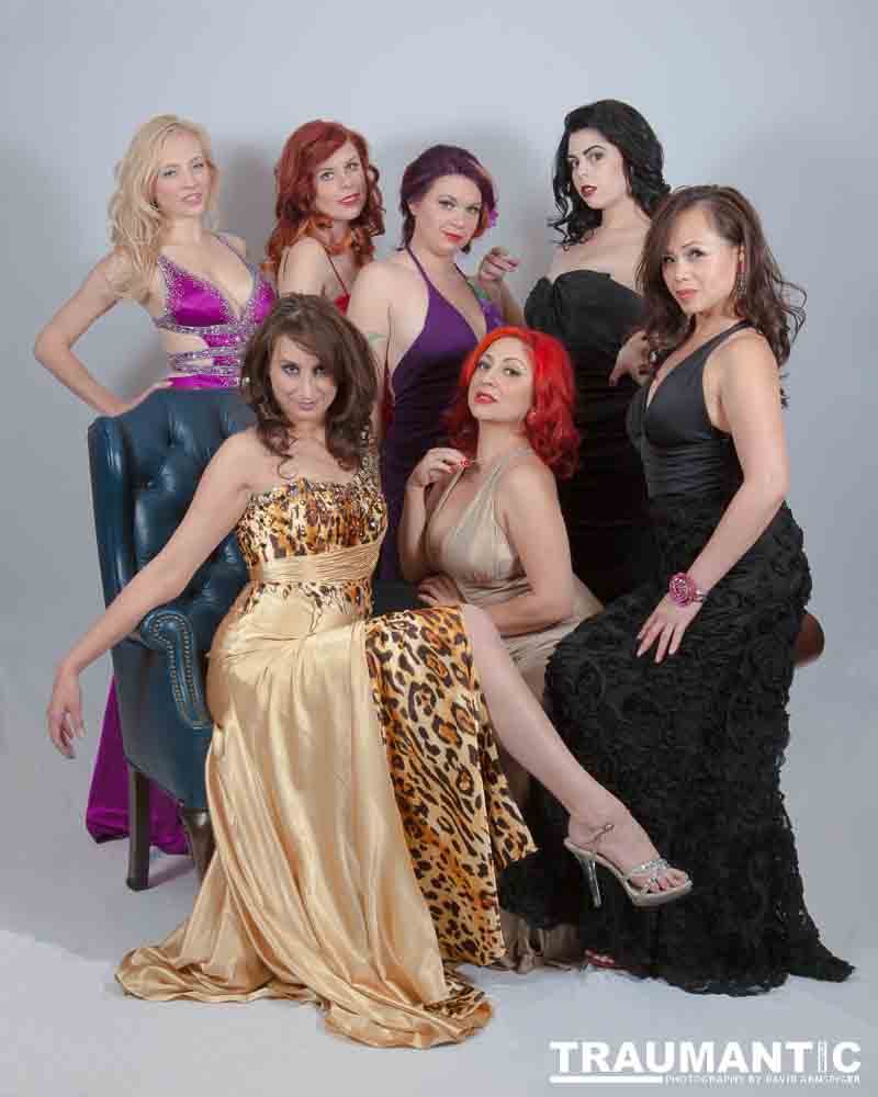 Photograph 7 beautiful women in gorgeous gowns and lingerie?  All right, if I have to.
