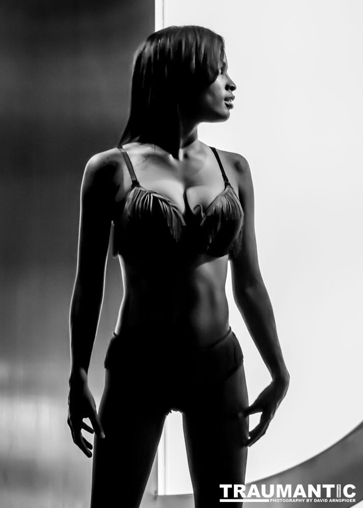 Just two beauiful women dancing at work.