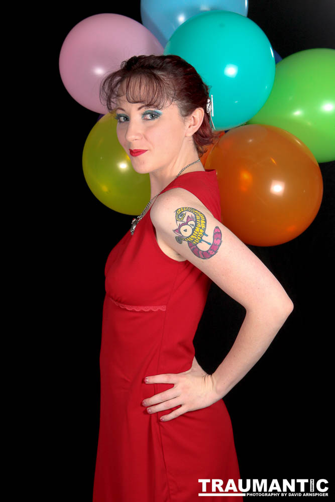 Rebecca is always up for a shoot.  This shoot was an example of the two of us just getting together to try out an idea.  I wanted to do a balloon pinup, and she popped over and helped me make it happen.