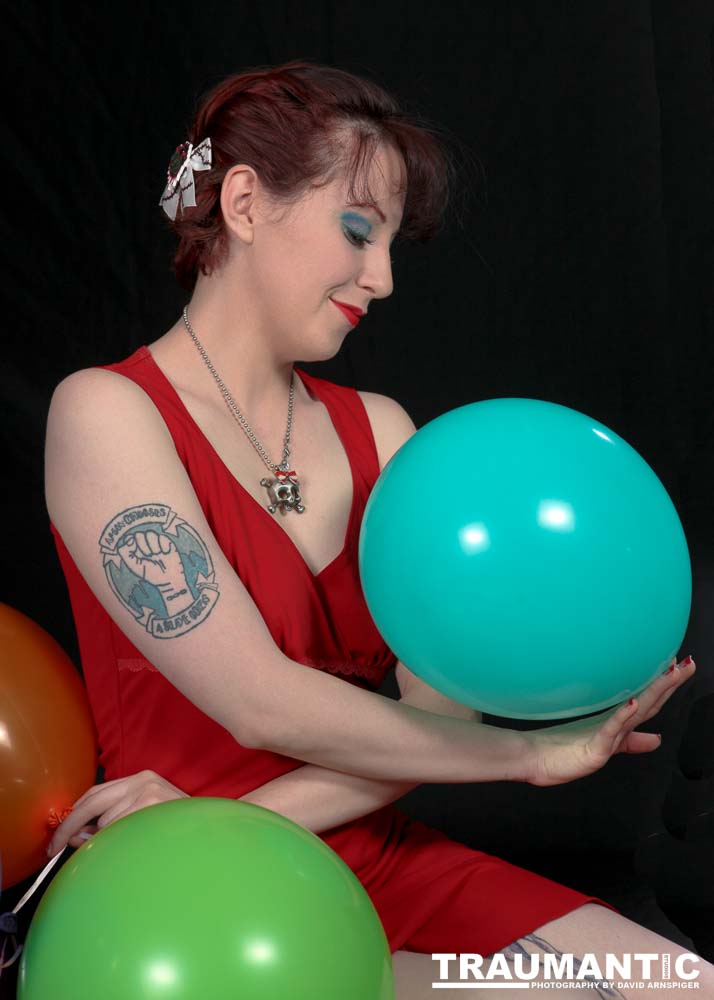 Rebecca is always up for a shoot.  This shoot was an example of the two of us just getting together to try out an idea.  I wanted to do a balloon pinup, and she popped over and helped me make it happen.