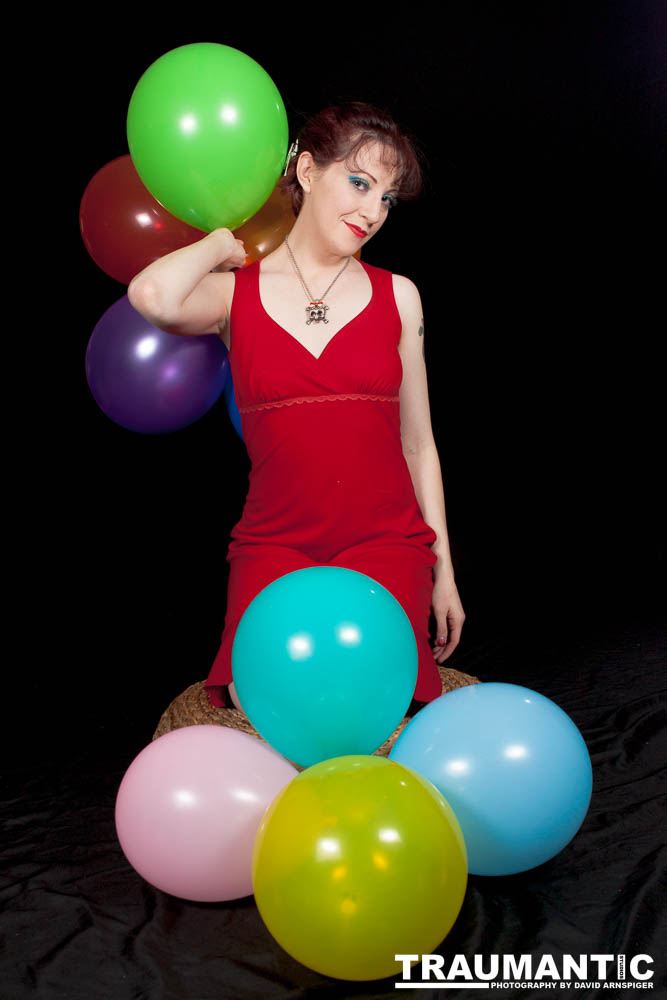 Rebecca is always up for a shoot.  This shoot was an example of the two of us just getting together to try out an idea.  I wanted to do a balloon pinup, and she popped over and helped me make it happen.