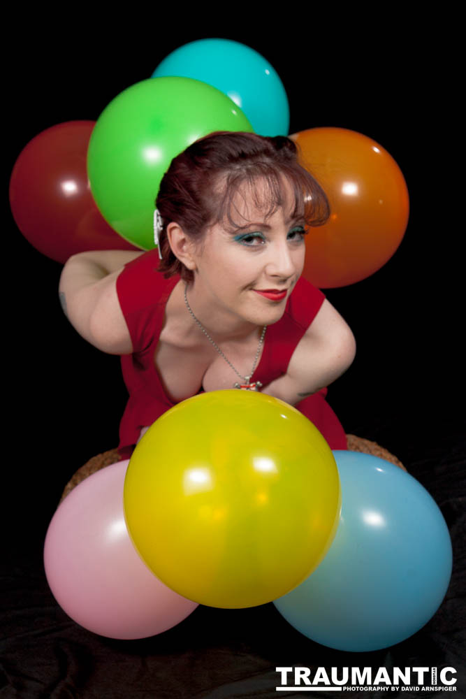 Rebecca is always up for a shoot.  This shoot was an example of the two of us just getting together to try out an idea.  I wanted to do a balloon pinup, and she popped over and helped me make it happen.