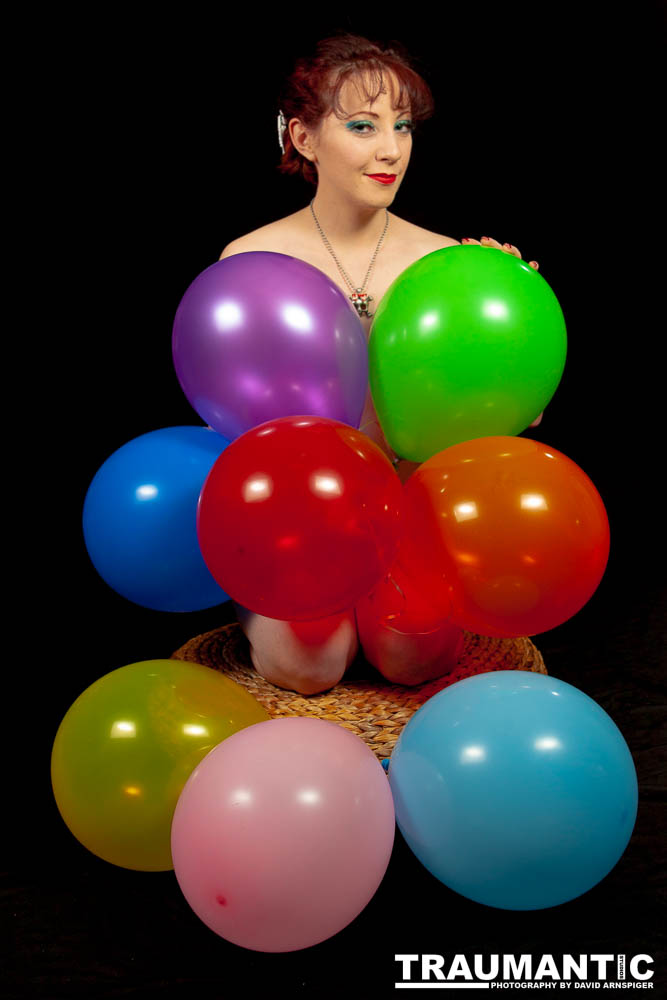 Rebecca is always up for a shoot.  This shoot was an example of the two of us just getting together to try out an idea.  I wanted to do a balloon pinup, and she popped over and helped me make it happen.