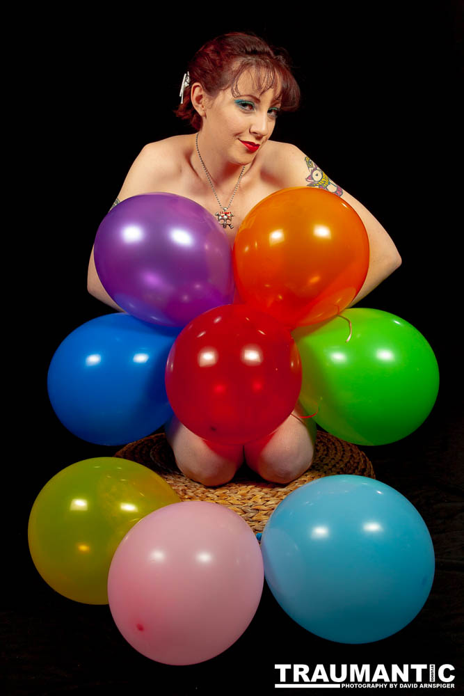 Rebecca is always up for a shoot.  This shoot was an example of the two of us just getting together to try out an idea.  I wanted to do a balloon pinup, and she popped over and helped me make it happen.